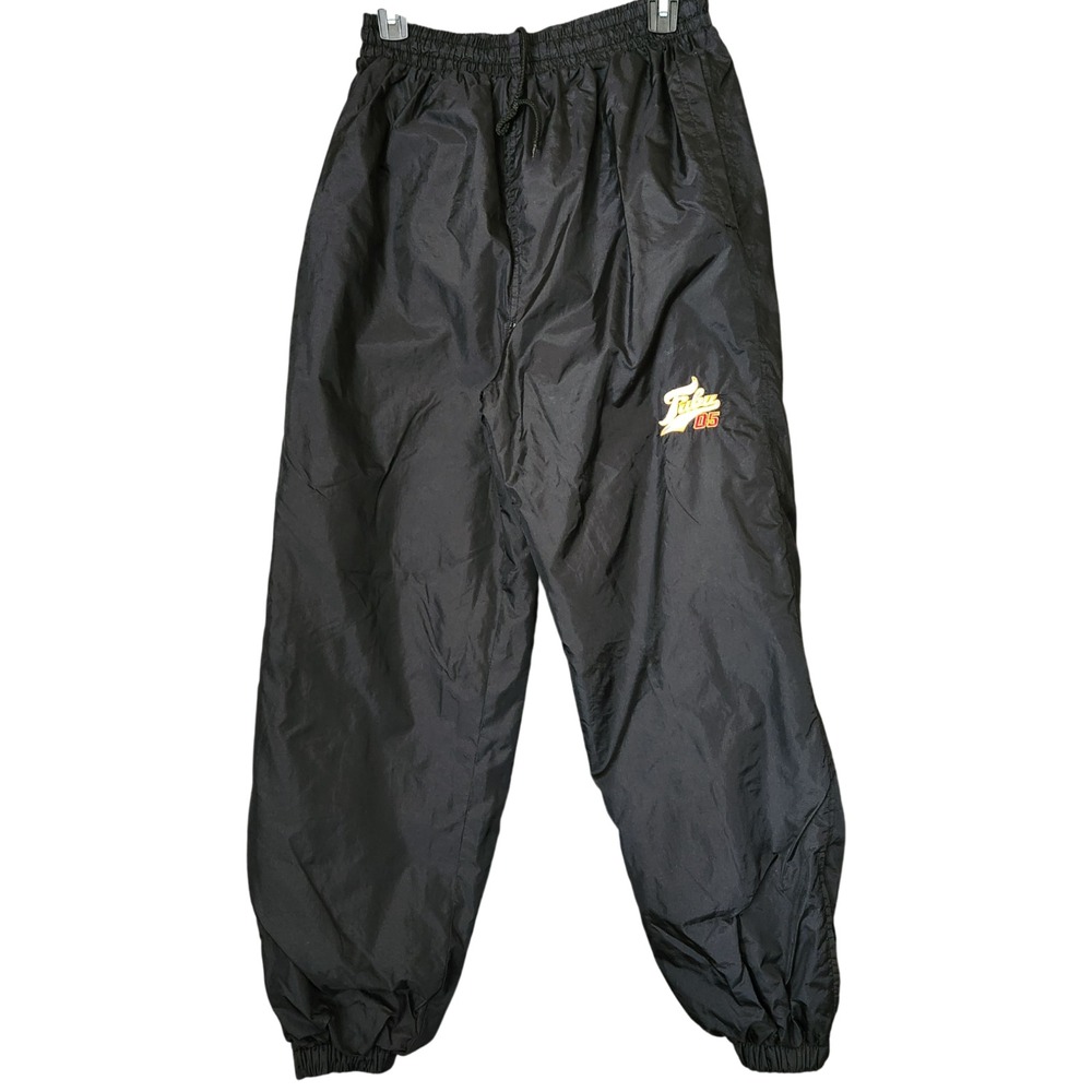 Y2K FUBU Windbreaker Pants Mens L Black‎ Joggers Hip Hop Rap Streetwear FLAWS